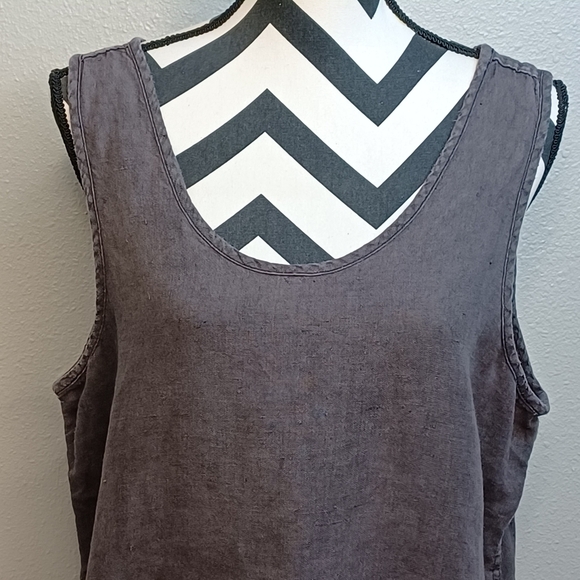 Cynthia Ashby Lagenlook Boho 100% Linen Sz L Tunic Tank - Picture 5 of 13